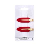SISTER YOUNG LILY - Juego de 2 pinzas de maquillaje para el pelo, sin arrugas, para maquillaje, cuidado y peinado, clips antideslizantes, suaves para el cabello, elegantes y prácticos (rojo)