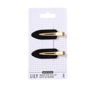 SISTER YOUNG LILY - Juego de 2 pinzas para el pelo para maquillaje, cuidado y peinado, pinzas antideslizantes suaves para el cabello, elegantes y prácticos (BLACK)