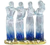 Sisters by My Side,Celebrates Friendships Three Sisters Sculpture, Resin Woman Decorative Sculptures, Special Christmas Friendship Day Gift for Besties Female (C)