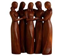 Sisters by My Side - Figura de la amistad hecha a mano con aspecto de madera, escultura de resina para amigos, hermana, regalo de cumpleaños