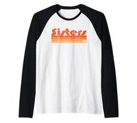 Sisters, estilo retro de los 80 de Oregon Camiseta Manga Raglan