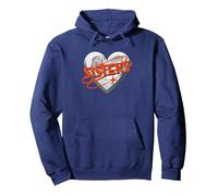 Sisters Heart | Hijas | Hermana niñas Sudadera con Capucha, Unisex para Adultos, Azul Marino, S