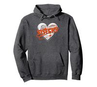 Sisters Heart | Hijas | Hermana niñas Sudadera con Capucha, Unisex para Adultos, Jaspeado Oscuro, XL