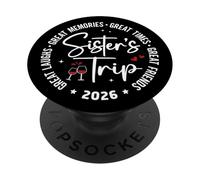 Sisters Trip 2026 Great Memories Summer Vacation Matching PopSockets PopGrip Adhesivo