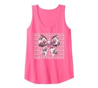 Sistersaurus Triceratops Sister Dinosaur Sis Coquette Bow Camiseta sin Mangas