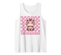 Sistersaurus Triceratops Sister Dinosaur Sis Coquette Bow Camiseta sin Mangas