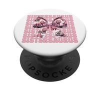 Sistersaurus Triceratops Sister Dinosaur Sis Coquette Bow PopSockets PopGrip Adhesivo