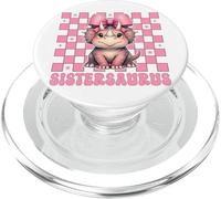 Sistersaurus Triceratops Sister Dinosaur Sis Coquette Bow PopSockets PopGrip para MagSafe