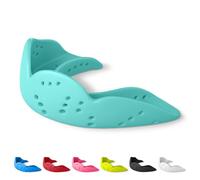 SISU Aero - Protector bucal deportivo de 1,6 mm para baloncesto, fútbol, hockey, lacrosse, ajuste personalizado para jóvenes y adultos, color aguamarina impresionante, pequeño
