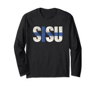 Sisu Finnish Flag Vintage Distressed - Camiseta, diseño de bandera de Finland Suomi Manga Larga