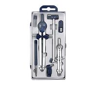 SISWIM Compases Acero Inoxidable Redacción Multifuncional Dibujo Brújula Geometría matemática 7pcs / Set Circles Tool Herramienta de papelería Duradera Suministros Suministros de Dibujo técnico