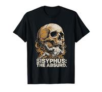 Sisyphus The Absurd Vintage Philosophical Skull Camiseta