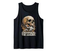 Sisyphus The Absurd Vintage Philosophical Skull Camiseta sin Mangas