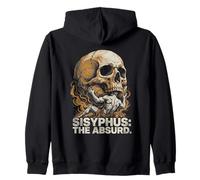 Sisyphus The Absurd Vintage Philosophical Skull Sudadera con Capucha