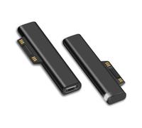 Sisyphy Adaptador de carga Surface Connect a USB-C para Microsoft Surface | Paquete de 2, entrada USB-C hembra, para Surface Pro 12/11/10/7/6/5/4/3 Laptop Go, requiere cargador PD de 45 W + 15 V/3 A y