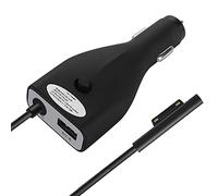 Sisyphy Cargador de Coche para Surface Pro, Compatible con Microsoft Surface Pro 3/4/5/6/7, Surface Go 4/3/2/1, Surface Laptop 5/4/3/2/1, con Puerto USB 5V 2,1A, Alimentación 42W 12V 2,58A