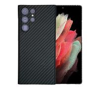 Sisyphy Super Slim Case for Samsung Galaxy S22 Ultra 6.8", Real Aramid Fiber Protective Cover Skin, Soft Touch Sturdy Durable Carbon Case, Snap-on Back Cover Wireless Charging Friendly