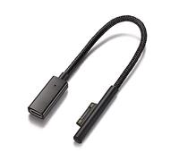 Sisyphy Superficie trenzada de nailon que se conecta al cable de carga USB-C, requiere cargador USB C de 45 W 15 V3 A, fuente de alimentación PD, compatible con Microsoft Surface Pro7 Pro6 Pro5 Pro4