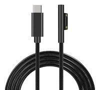 Sisyphy Surface a USB C Cable de Carga (Trenzado en Metal 1,5m), Compatible con Microsoft Surface Pro 7/6/5/4/3 Go3/2/1 Laptop4/3/2/1, Requiere un Cargador USB-C de 45W 15V/3A