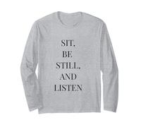 Sit Be Still and Listen - Cita literaria Minimalista Manga Larga