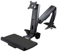 StarTech.com - Brazo de Soporte de Pie y Sentado Ajustable VESA para Monitores de hasta 24 Pulgadas con Soporte para Teclado y R