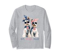 Sit Stay Slay, Divertido Yorkie, Lindo y Atrevido Amante de los Perros Manga Larga