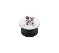 Sit Stay Slay, Divertido Yorkie, Lindo y Atrevido Amante de los Perros PopSockets PopGrip Adhesivo