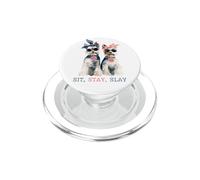 Sit Stay Slay, Divertido Yorkie, Lindo y Atrevido Amante de los Perros PopSockets PopGrip para MagSafe