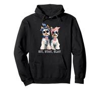 Sit Stay Slay, Divertido Yorkie, Lindo y Atrevido Amante de los Perros Sudadera con Capucha