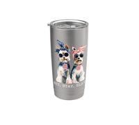 Sit Stay Slay, divertido yorkie, lindo y atrevido amante de los perros Vaso térmico de acero inoxidable de doble pared