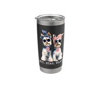 Sit Stay Slay, divertido yorkie, lindo y atrevido amante de los perros Vaso térmico de acero inoxidable de doble pared