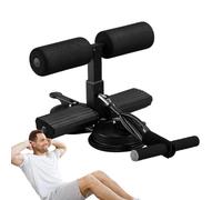 Sit-Up Device, Adjustable Height Suction Cup, Abs Exercise Equipment, Multifunctional Core Trainer, Portable Fitness Tool (Black), Home Workplace Gym Workout, Black