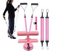 Sit Up Foot Holder, Suction Cups Abs Trainer, Adjustable Core Workout Assistant, Padded Ankle Support with Height Levels, Compact Floor Exercise Equipment, Ideal for Home Fitness