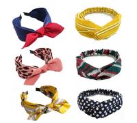 SITAKEGS 6PCS Diademas para Mujer, Cinta Pelo Pañuelos Elásticos con Lazo Ancho, Boho Nudo Turbantes para Mujer y Niña, Diademas Estampado Bandana Accesorios Bonitos para el pelo -1