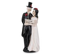 SITAKEGS Love Never Dies Esqueleto Pareja Resina Estatua, Halloween Esqueleto Decoraciones Novia y Novio Calaveras Boda Figurilla Amantes Gótico Fantasma Ornamento Deco para la Fiesta Ramo Cake Topper