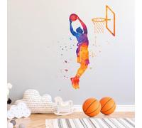 SITAKEGS Pegatinas de baloncesto, 80 × 100 cm, pegatinas de pared inspiradoras de baloncesto Slam Dunk Sport Pegatinas de pared para jugadores de baloncesto arte calcomanía papel pintado para