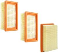 Sitbfoam 3 filtros para aspiradoras Kärcher WD4, WD5, WD6 / MV4, MV5, MV6 - 3 filtros de pliegue plano contra polvo fino y olores - sustituye a 2.863-005.0 y KFI 4410 - para alérgicos [WD 4 5 6 MV]
