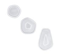 Sitbfoam 3 moldes de silicona con borde de polígono, moldes de silicona, bandeja, posavasos para manualidades, moldes de silicona, moldes para hacer frutas, té, joyas artesanales (tamaño 15+16+17)