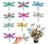 Sitbfoam 9 piezas de conjunto de pintura de diamantes con mariposas, decoración de jardín para niños y adultos, para el balcón, tanto para interior como para exterior, manualidades, regalo para mamá y