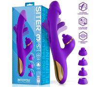 Siter 2.0 Vibrador con Lengua Flapping, Golpeteo y Cabezales Intercambiables de Intoyou