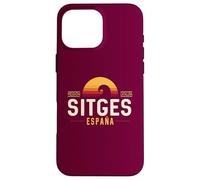 Sitges España | Sitges Costa Brava España Retro Wave Logo Carcasa para iPhone 16 Pro MAX