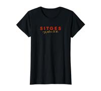 Sitges. My Place to be. Camiseta gráfica económica, Mujer, Negro, XL