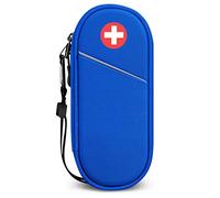 SITHON EpiPen Bolsa de Aislado, Portátil Medicamentos Estuche de Viaje para Adultos y Niños, Organizador para 2 EpiPens, Asthma Inhaler, Anti-Histamine, Auvi-Q, Allergy Medicine Essentials, (Azul)