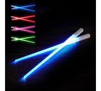SithSticks® 2 Palillos Luminosos Azules | Palillo de Sable Láser LED | Cubiertos Lavables y Reutilizables para Niños y Adultos | Comida China y Japonesa | Idea de Regalo | OriginalCorner®