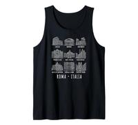 Sitios de Roma Italia White Print Camiseta sin Mangas
