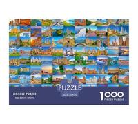Sitios Famosos del Mundo Puzzle de 1000 Piezas Papel Puzzle para Adultos Lugares emblemáticos Puzzle para Toda la Familia Relajación 70x50cm/1000pcs