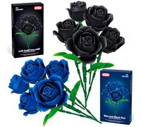 Sitodier Juego de construcción de ramo de flores 2 en 1, 5 rosas negras y 5 rosas azules para mujeres, regalo del día de San Valentín para amantes, mamá, esposa, pareja y novia, decoración gótica