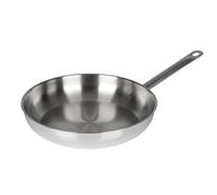 Sitram 711143 - Sartén de acero inoxidable, calidad profesional, diámetro de 28 cm, fondo de 3 capas reforzadas, fabricado sin PFAS, todo tipo de fuegos, incluida inducción