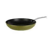 Sitram 715701 - Sartén de aluminio reciclado, 30 cm de diámetro, 5 cm, color verde metalizado, revestimiento interior antiadherente, sin PFOA, mango de acero inoxidable remachado, para todo tipo de