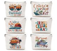 Sitsink Regalos esenciales de crucero para mujer, 6 piezas impermeables para intercambio de regalos de crucero, bolsa de cosméticos, Life Is Better, regalos de crucero por Alaska Cruise Essentials
